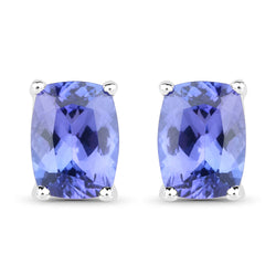 2.10 Carat Genuine Tanzanite .925 Sterling Silver Earrings