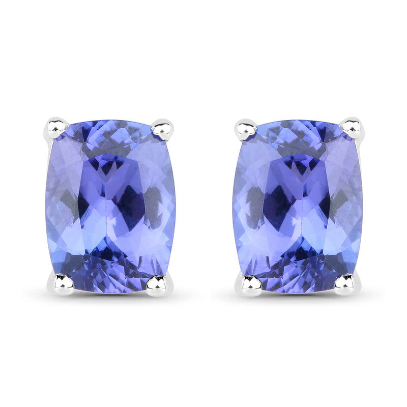 2.10 Carat Genuine Tanzanite .925 Sterling Silver Earrings