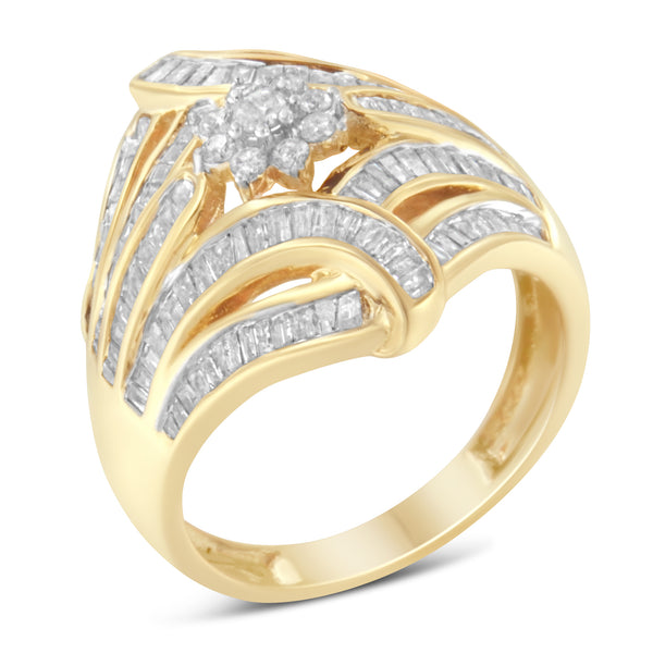 10K Yellow Gold Diamond Ring (1 Cttw, I-J Color, I2-I3 Clarity) - Size 7