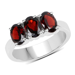 2.85 Carat Genuine  Garnet .925 Sterling Silver Ring