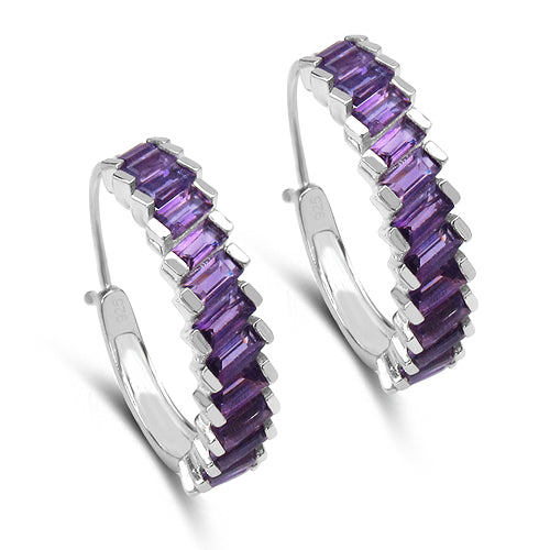 2.60 Carat Genuine Amethyst .925 Sterling Silver Earrings