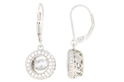 Genuine Silver and CZ Dancing Earrings Sterling Silver