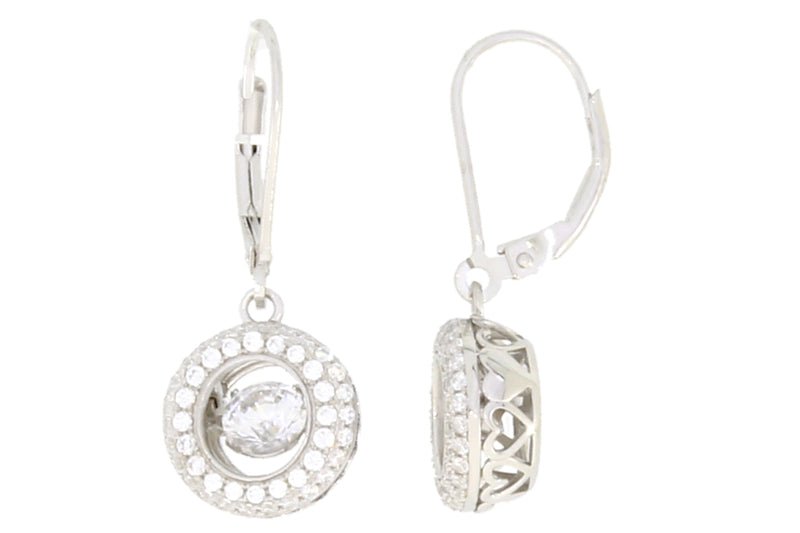 Genuine Silver and CZ Dancing Earrings Sterling Silver