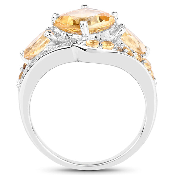 3.64 Carat Genuine Citrine .925 Sterling Silver Ring