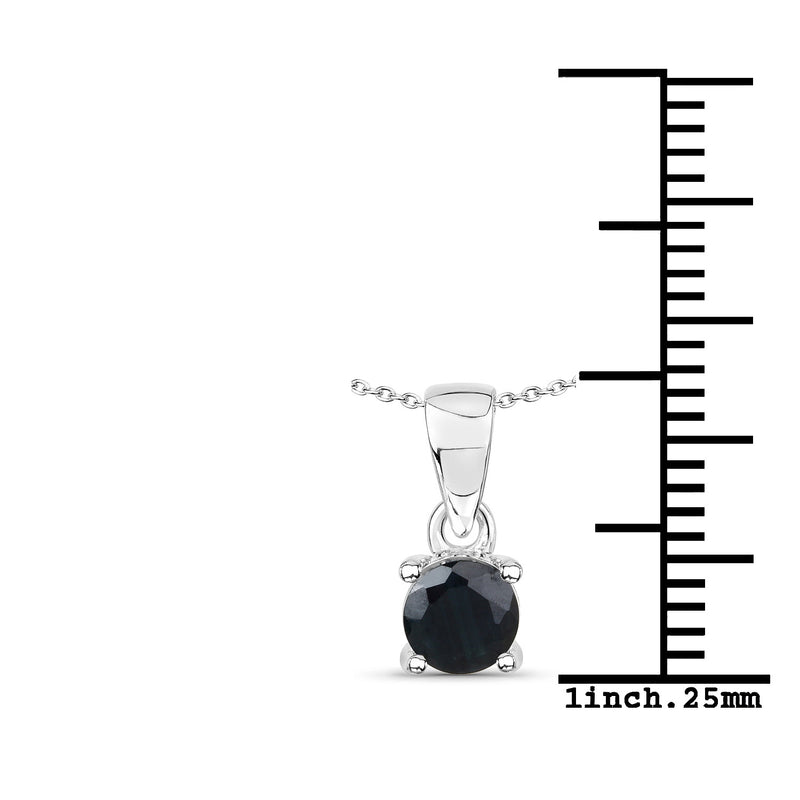 0.65 Carat Genuine Blue Sapphire .925 Sterling Silver Pendant