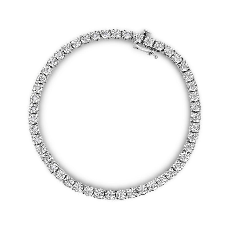 .925 Sterling Silver 1.0 Cttw Diamond Miracle Tennis Bracelet (I-J Color, I3 Clarity) - 7"