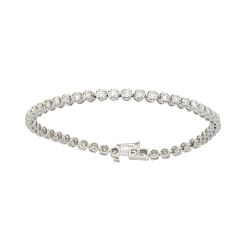 Genuine 3.53ct Diamond Tennis Bracelet 14KT White Gold