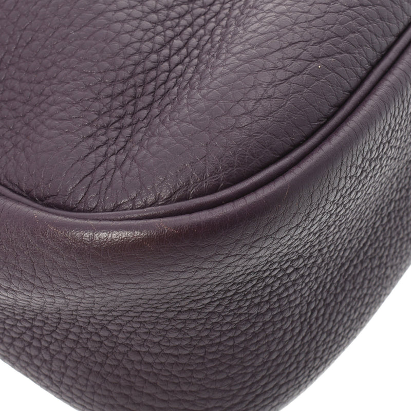 HERMES Hermes Christine Tuareg Leysin black metal fittings  F engraved (around 2002) Ladies Taurillon Clemence shoulder bag