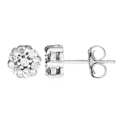 14k White Gold Petite Post Earrings with Diamonds