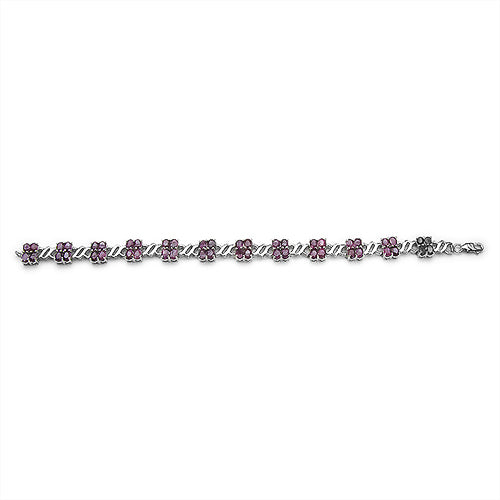 12.00 Carat Genuine Ruby .925 Sterling Silver Bracelet