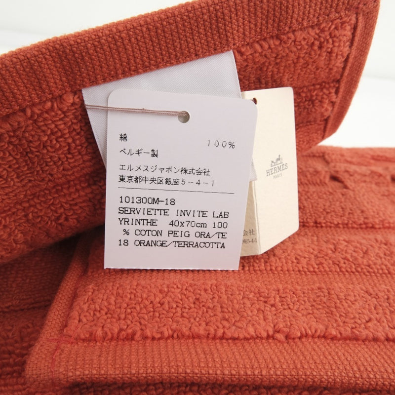 HERMES Hermes 101300M-18 Cotton Orange Unisex Towel