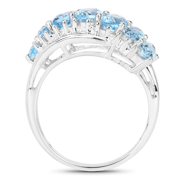 2.58 Carat Genuine Swiss Blue Topaz .925 Sterling Silver Ring