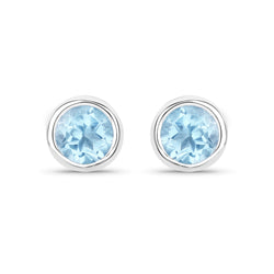 1.20 Carat Genuine Blue Topaz .925 Sterling Silver Earrings