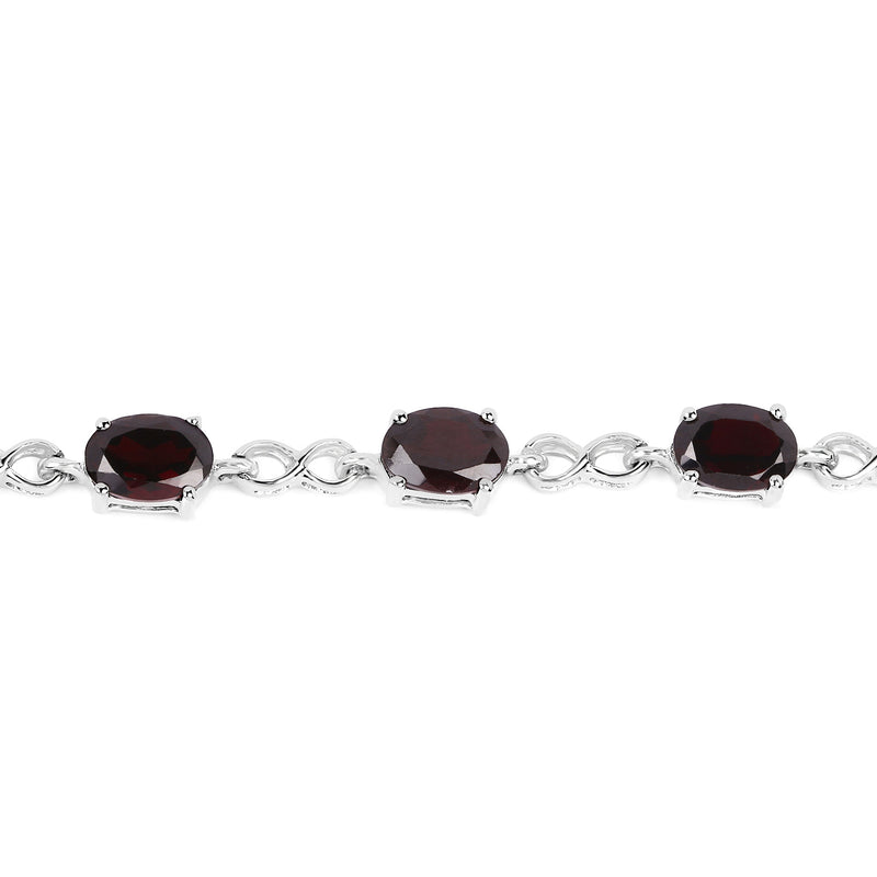 9.35 Carat Genuine Garnet .925 Sterling Silver Bracelet