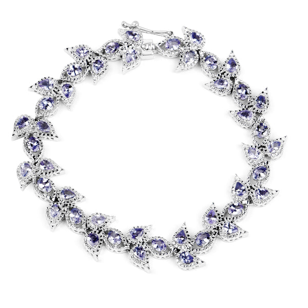 6.75 Carat Genuine Tanzanite .925 Sterling Silver Bracelet