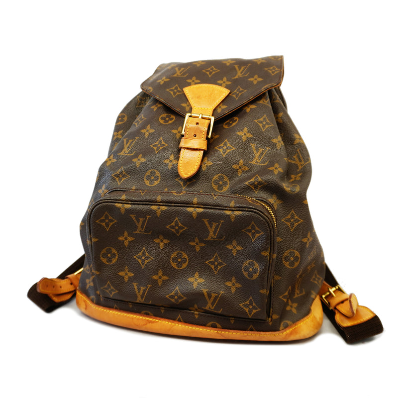 Auth Louis Vuitton Monogram Montsouris GM M51135 Womens Backpack