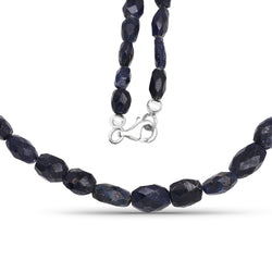 131.00 Carat Dyed Sapphire 18.25Inches Long Beaded Necklace