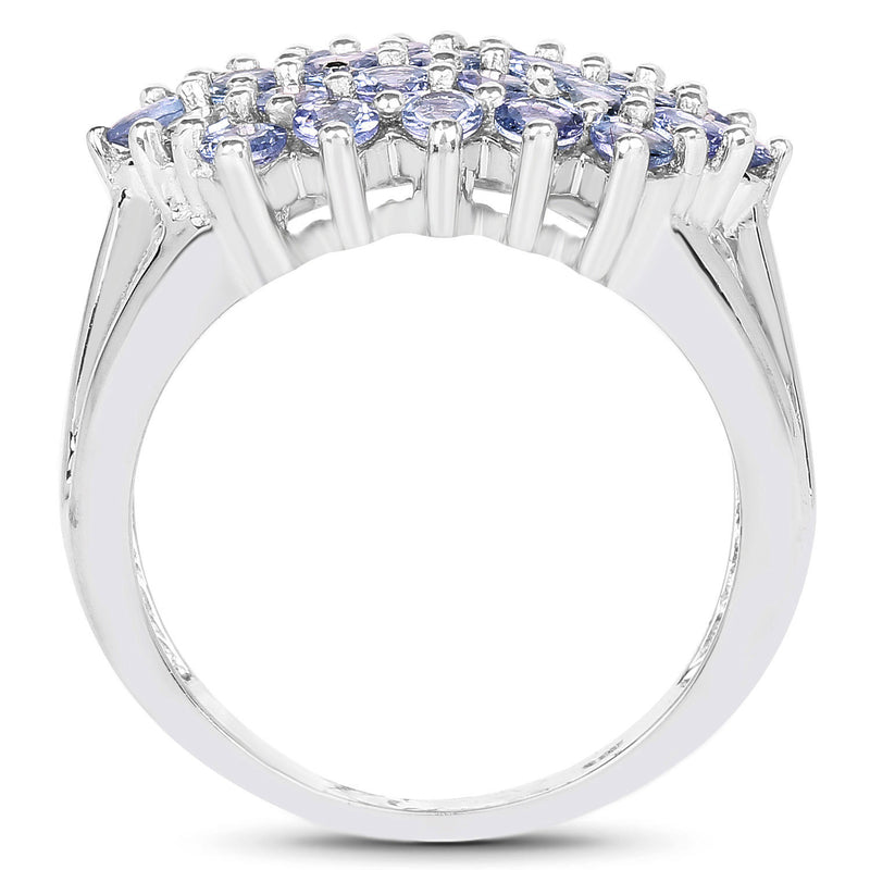2.03 Carat Genuine Tanzanite .925 Sterling Silver Ring