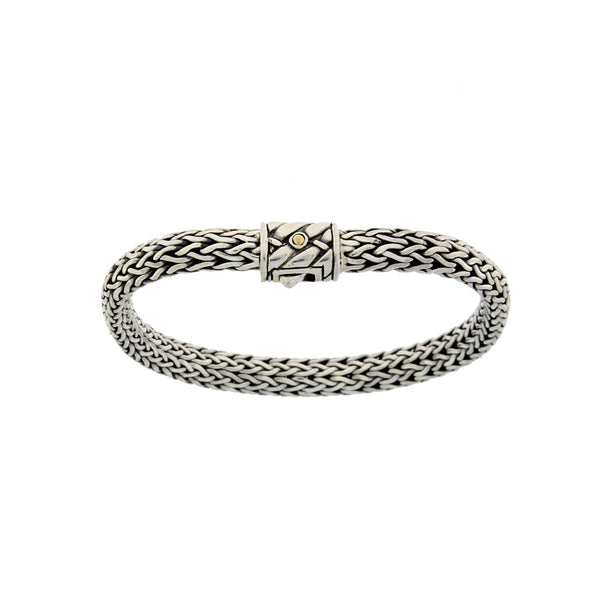 Mens Bracelet Sterling Silver 18KT Gold