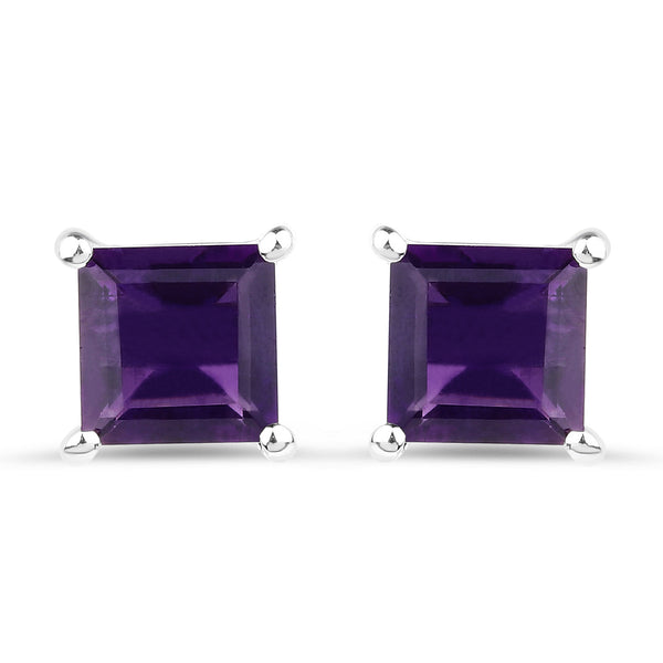 2.25 Carat Genuine Amethyst .925 Sterling Silver Earrings