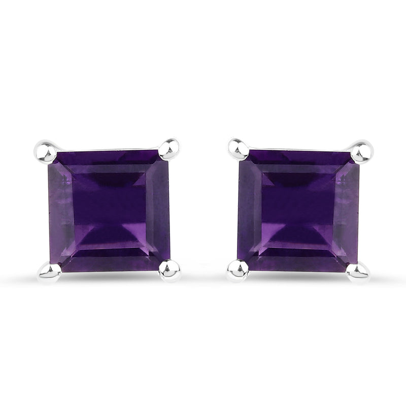 2.25 Carat Genuine Amethyst .925 Sterling Silver Earrings