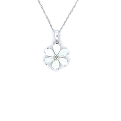 .01ct Opal Diamond Fashion Pendants 10KT White Gold