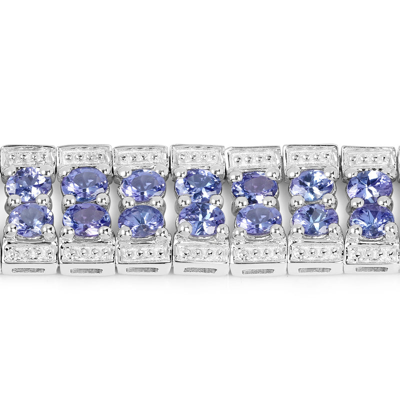 12.92 Carat Genuine Tanzanite .925 Sterling Silver Bracelet