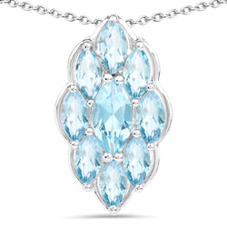 4.77 Carat Genuine Swiss Blue Topaz .925 Sterling Silver Pendant