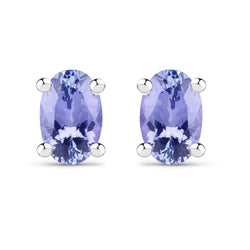 0.88 Carat Genuine Tanzanite .925 Sterling Silver Earrings