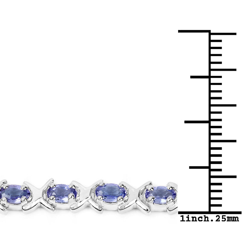 5.75 Carat Genuine Tanzanite .925 Sterling Silver Bracelet