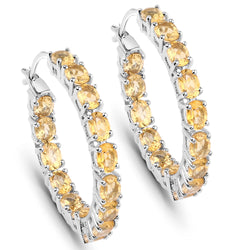 4.80 Carat Genuine Citrine .925 Sterling Silver Earrings