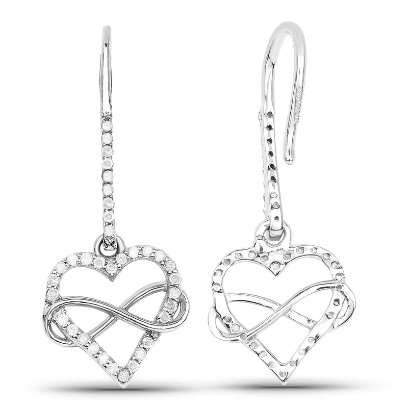 0.36 Carat Genuine White Diamond .925 Sterling Silver Earrings