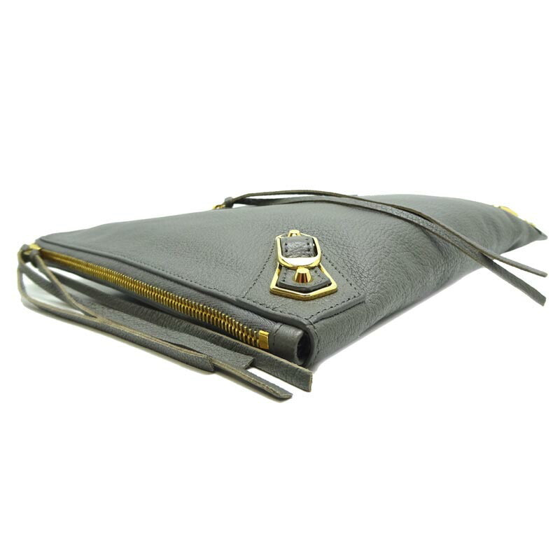 Balenciaga Metal Edge Womens Clutch Bag 390186 Goatskin Gray