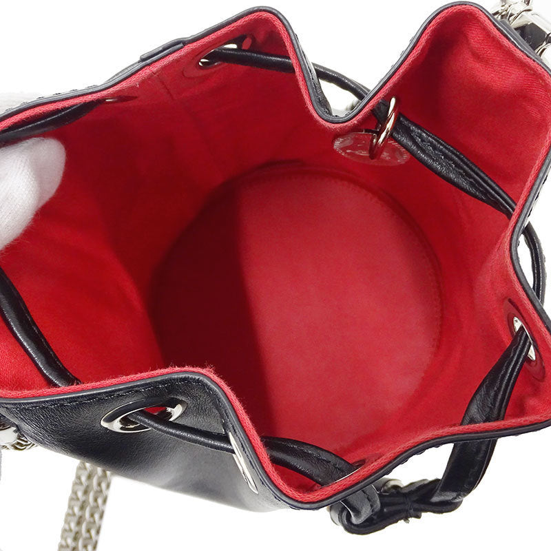 Christian Louboutin Leather Shoulder Bag BlackRed Color