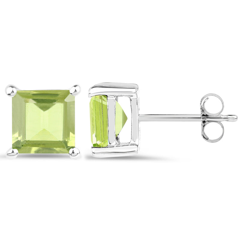 2.30 Carat Genuine Peridot .925 Sterling Silver Earrings