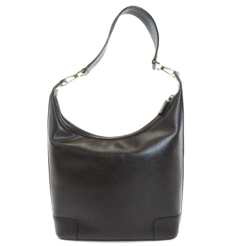 Gucci 14204 logo plate shoulder bag leather ladies