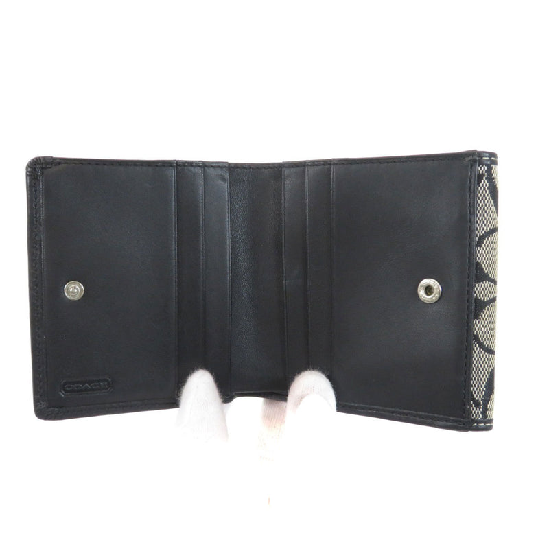 Coach Signature Bi-Fold Wallet Canvas Leather Ladies