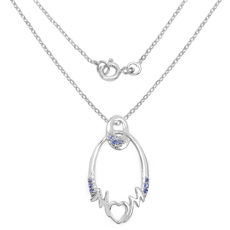 0.18 Carat Genuine Tanzanite .925 Sterling Silver Pendant