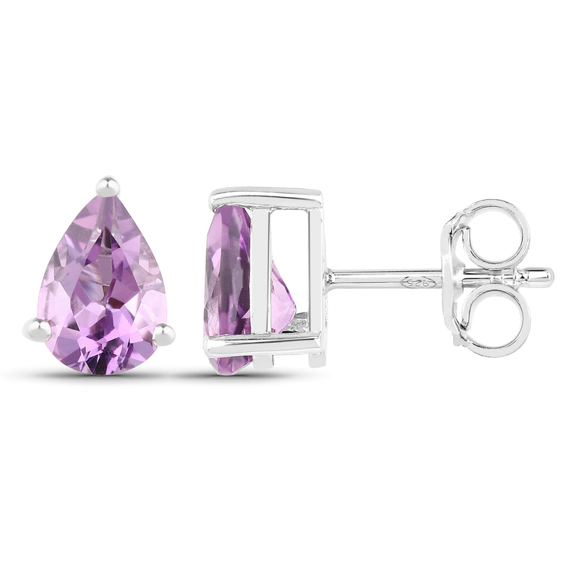 1.25 Carat Genuine Amethyst .925 Sterling Silver Earrings