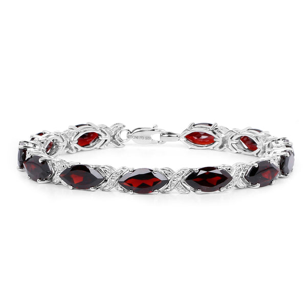 23.64 Carat Genuine Garnet .925 Sterling Silver Bracelet