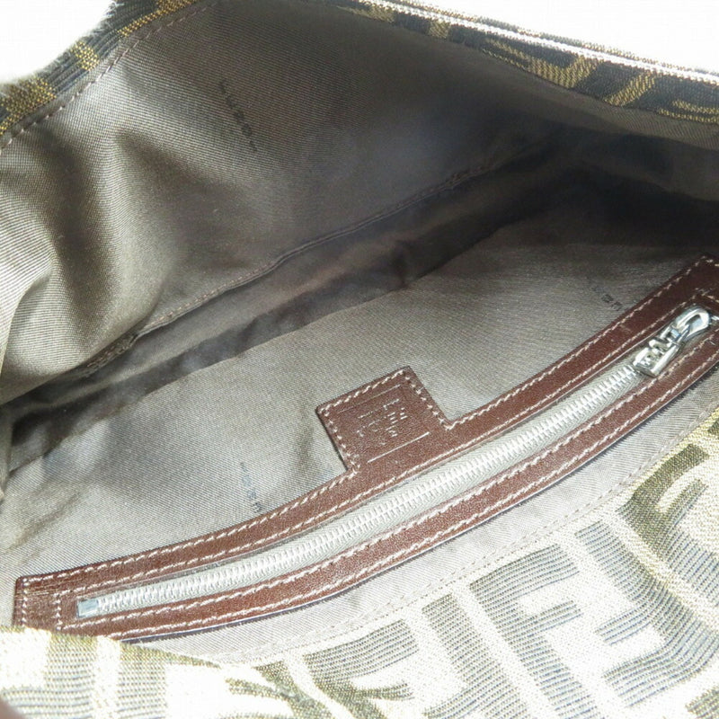 Fendi Mamma Bucket Zucca Pattern Handbag Brown Canvas Leather 0012FENDI