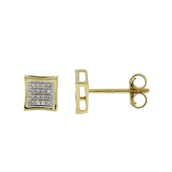 Natural .08ct Diamond Earrings 14KT Yellow Gold