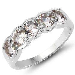 1.25 Carat Genuine Morganite .925 Sterling Silver Ring