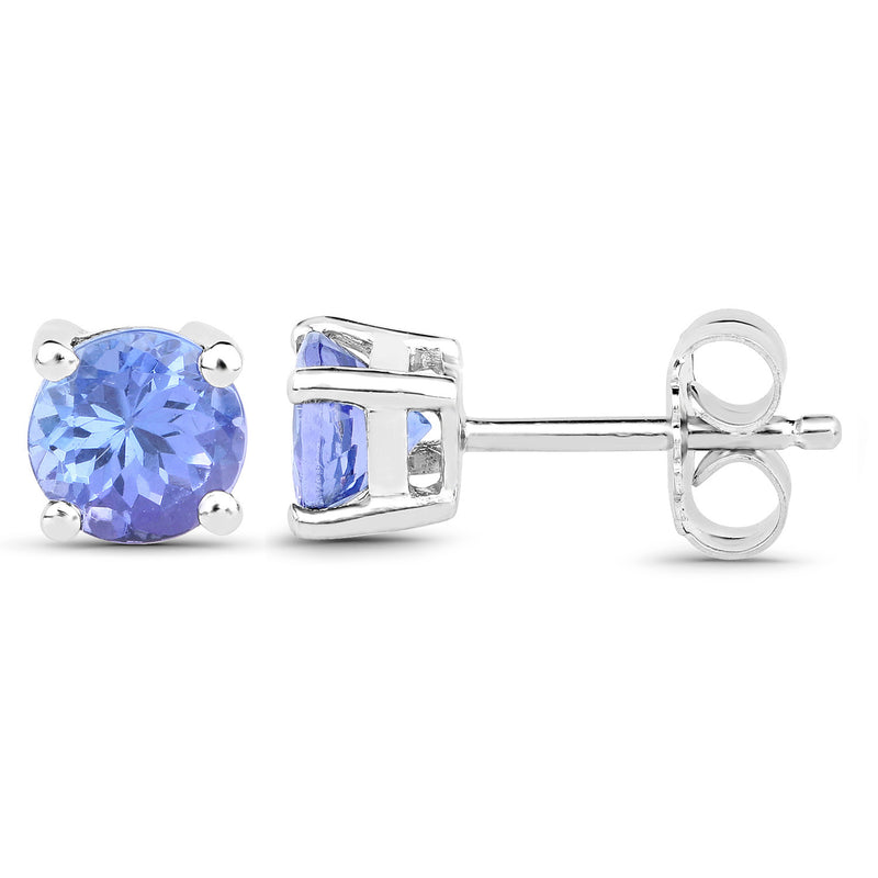 1.30 Carat Genuine Tanzanite .925 Sterling Silver Earrings