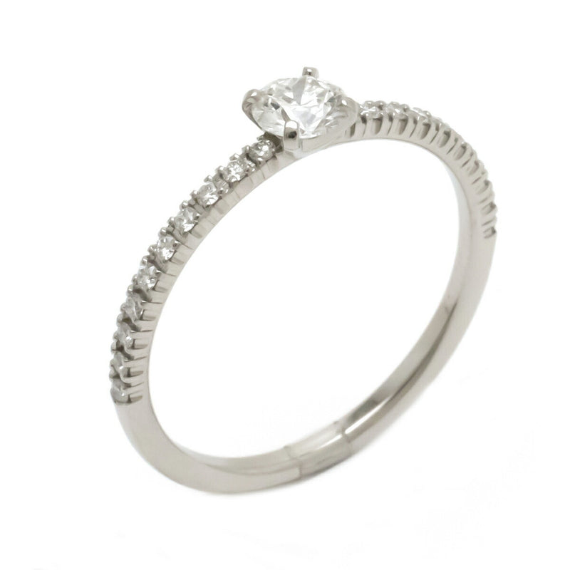 Cartier Etincelle de Solitaire Diamond Pave Ring Pt950 Platinum D0.23ct # 51 CRN4744351