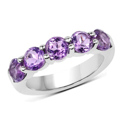 2.25 Carat Genuine Amethyst .925 Sterling Silver Ring