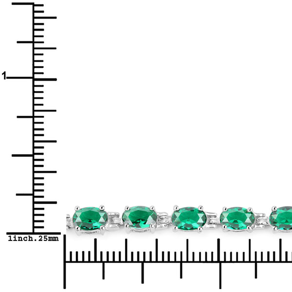 10.71 Carat Created Emerald .925 Sterling Silver Bracelet