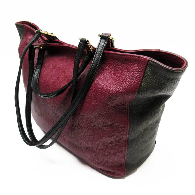 Furla Handbag Shoulder Bag Tote Bordeaux Dark Brown Leather Ladies