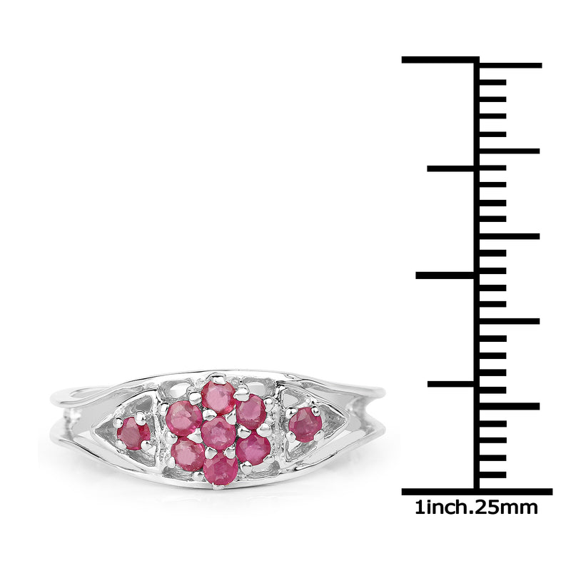 0.41 Carat Genuine Ruby .925 Sterling Silver Ring