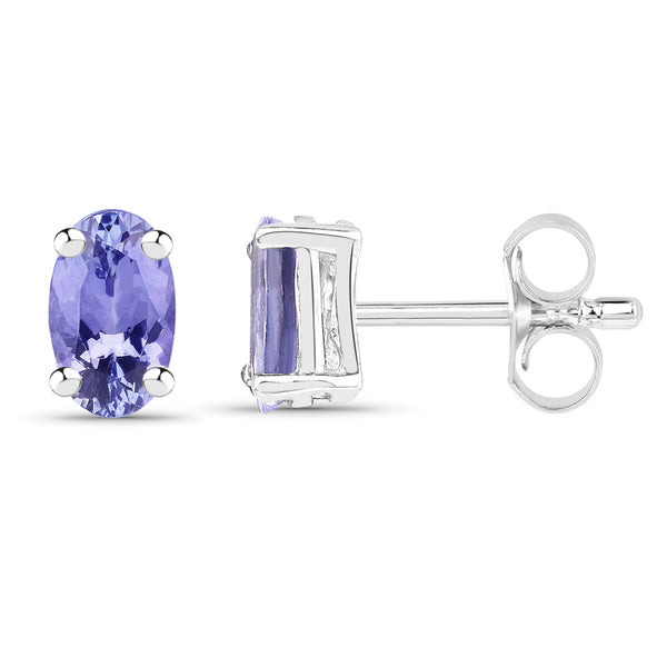 0.50 Carat Genuine Tanzanite .925 Sterling Silver Earrings